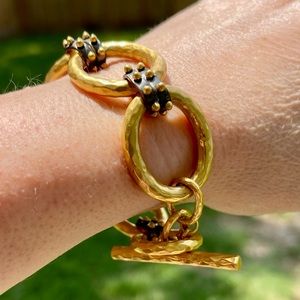 JULIE VOS Soho Link Bracelet 24k Gold Plate